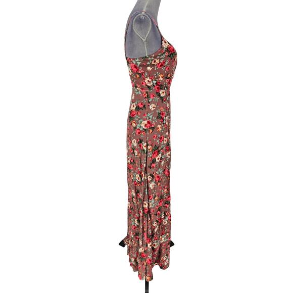 Lulus Dress Womens Small Terracotta Floral Maxi Back Zip Lined Beach Resort New - Picture 6 of 15